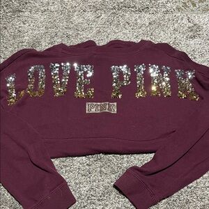 PINK Victoria's Secret Burgundy Long Sleeve Tee